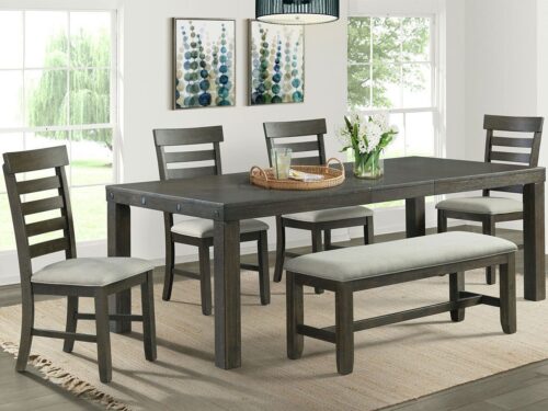 RAYDON Dining Table with 4 Chairs & Bench