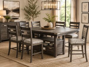 MERCER Counter Height Dining Table & 6 Chairs
